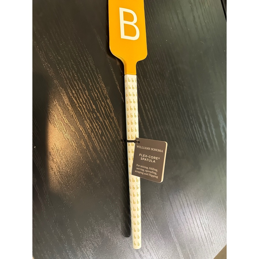 Williams Sonoma Flex-Core Silicone Spatula Yellow Monogram B Heat Resistant 600F